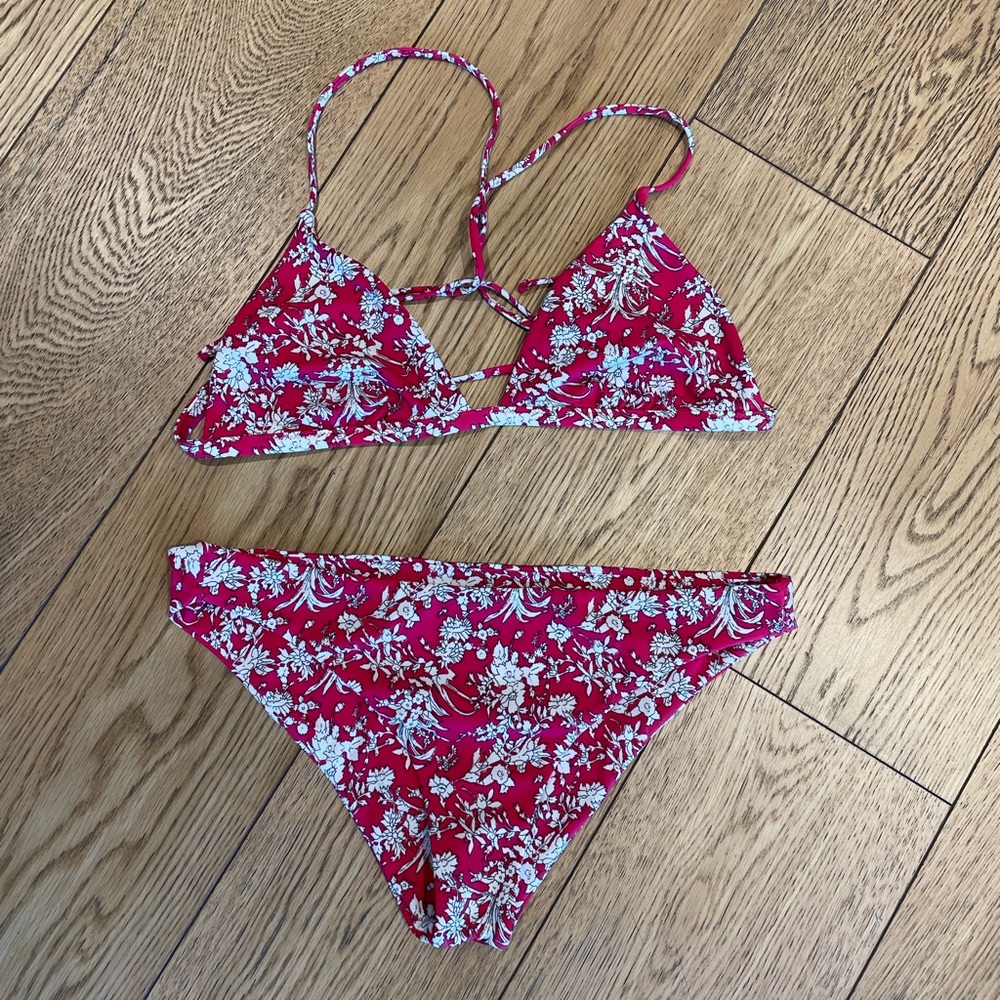 Spiritual Gangster Red Floral Bikini